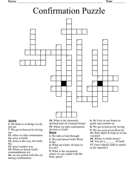 confirmed crossword.